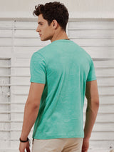 Green Stretch Printed T-Shirt