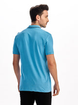 Sky Blue Solid Polo T-Shirt