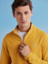 Yellow Zipped Full Sleeve T-Shirt