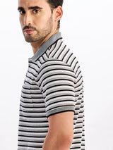 Black Striped Polo T-Shirt