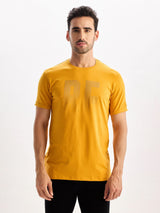 Mustard Yellow Chest Print T-Shirt