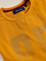 Mustard Yellow Chest Print T-Shirt