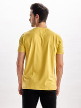 Yellow Chest Print T-Shirt