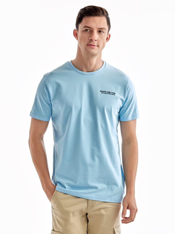 Sky Blue Solid T-Shirt