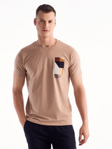 Khaki Chest Print T-Shirt