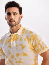 Yellow Tie Dye Polo T-Shirt