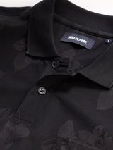 Black Printed Polo T-Shirt