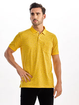 Yellow Printed Polo T-Shirt