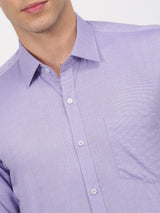 Purple Solid Long Sleeve Formal Shirt