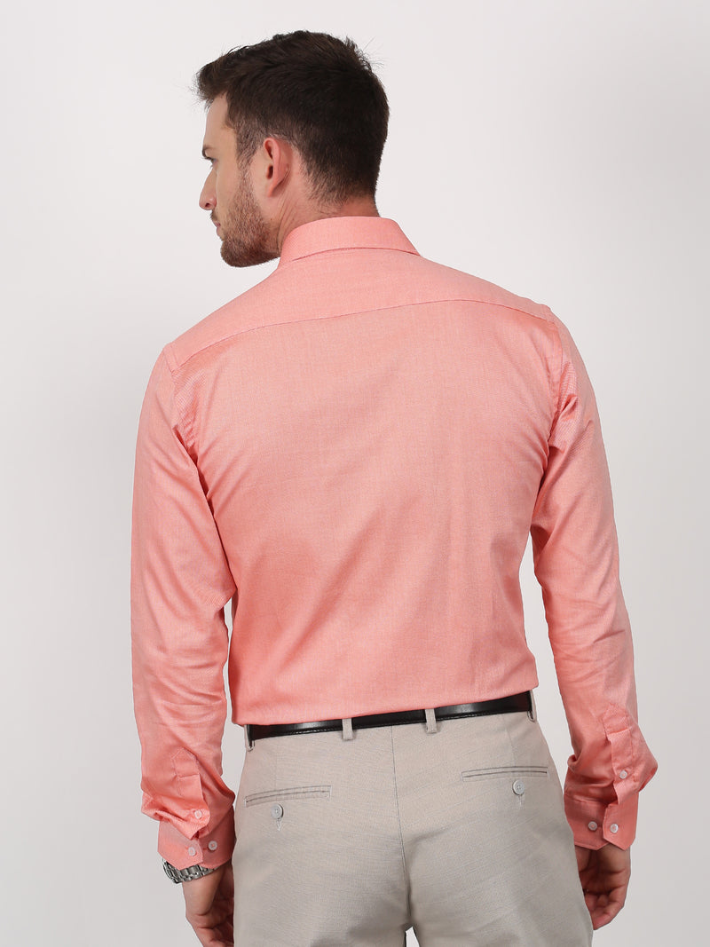 Orange Solid Long Sleeve Formal Shirt