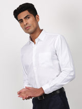 White Solid Long Sleeve Formal Shirt