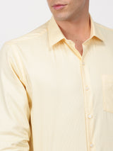 Yellow Solid Long Sleeve Formal Shirt