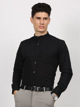 Black Solid Long Sleeve Formal Shirt