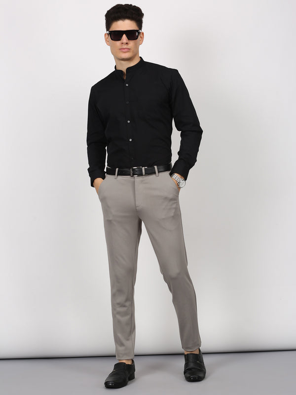 Black Plain Long Sleeve Formal Shirt
