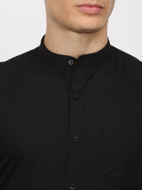 Black Solid Long Sleeve Formal Shirt