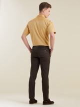 Brown Checked Stretch Slim Fit Trouser