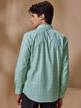 Green Checked Formal Shirt