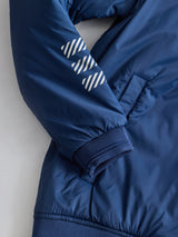 Blue Chest Print Bomber Jacket
