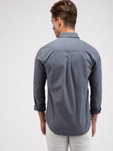 Grey Stretch Plain Street Wear Shirt