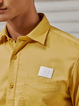 Yellow Stretch Denim Shirt