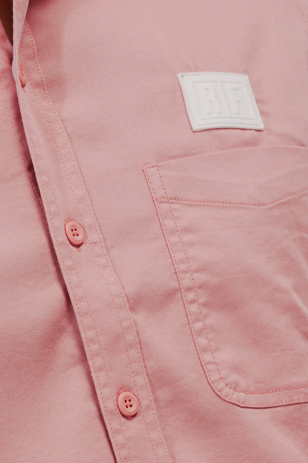 Pink Stretch Denim Solid Shirt