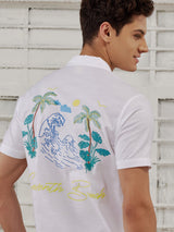 White Urban Embroidered Resort Shirt