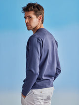 Blue Chest Print 4-Way Stretch Sweatshirt