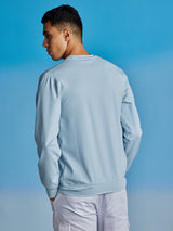 Light Blue Stretch Urban Sweatshirt