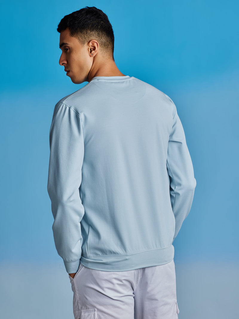Light Blue Stretch Urban Sweatshirt