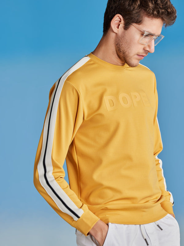 Yellow Chest Print 4-Way Stretch Sweatshirt