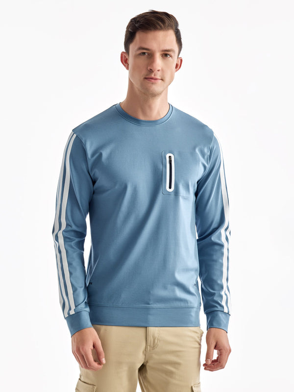 Blue Printed Sweatshirt