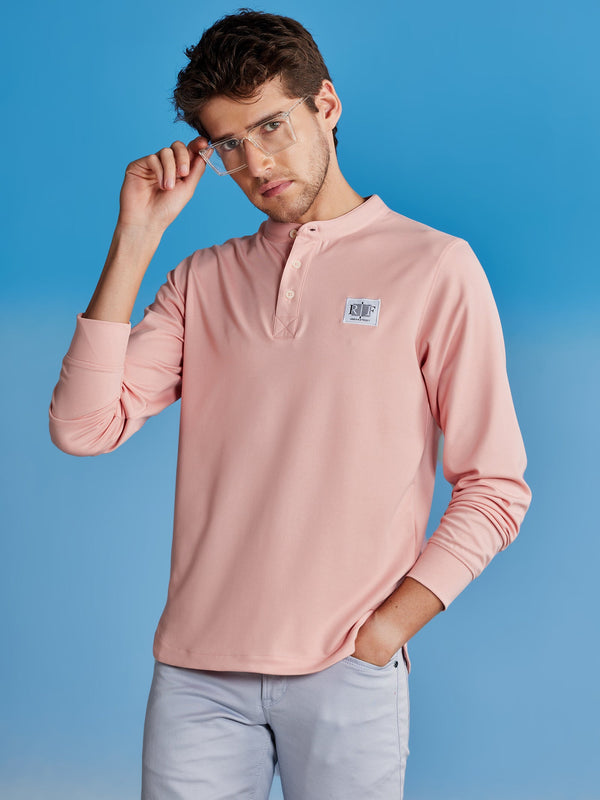 Pink Henley Sweatshirt