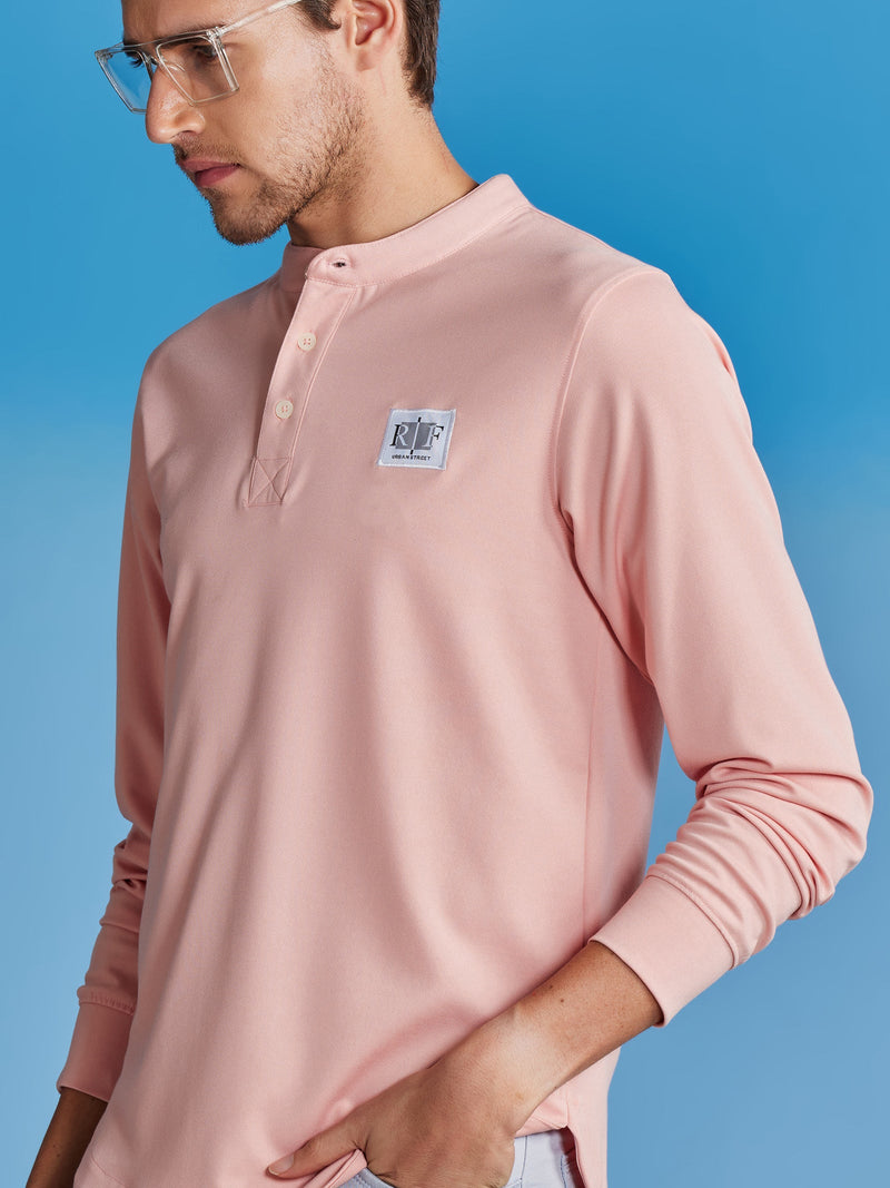 Pink Henley Sweatshirt