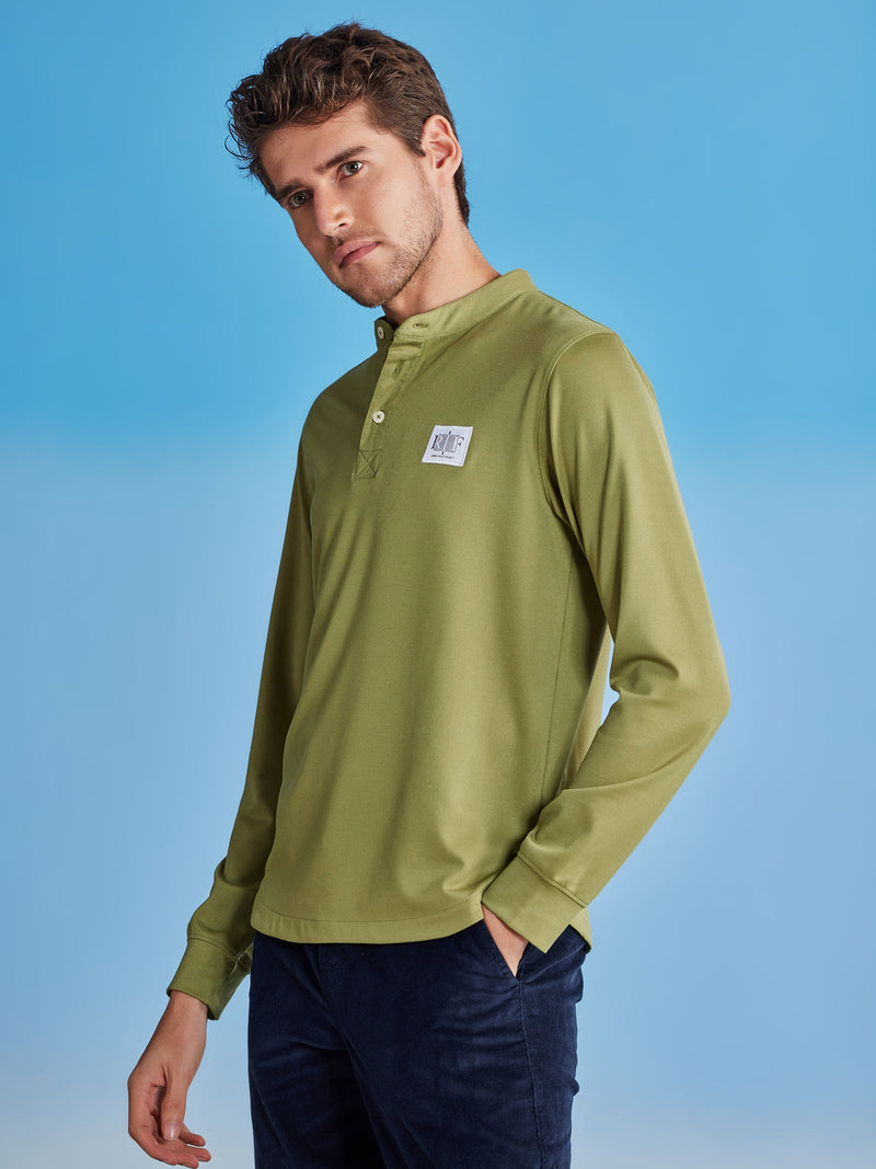 Green Henley Sweatshirt