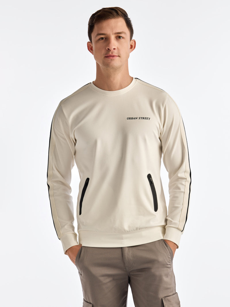 Cream Printed Sweatshirt