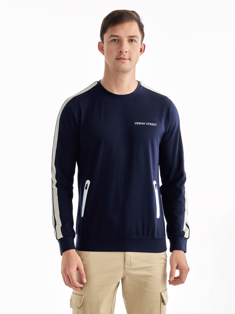 Navy Printed Sweatshirt