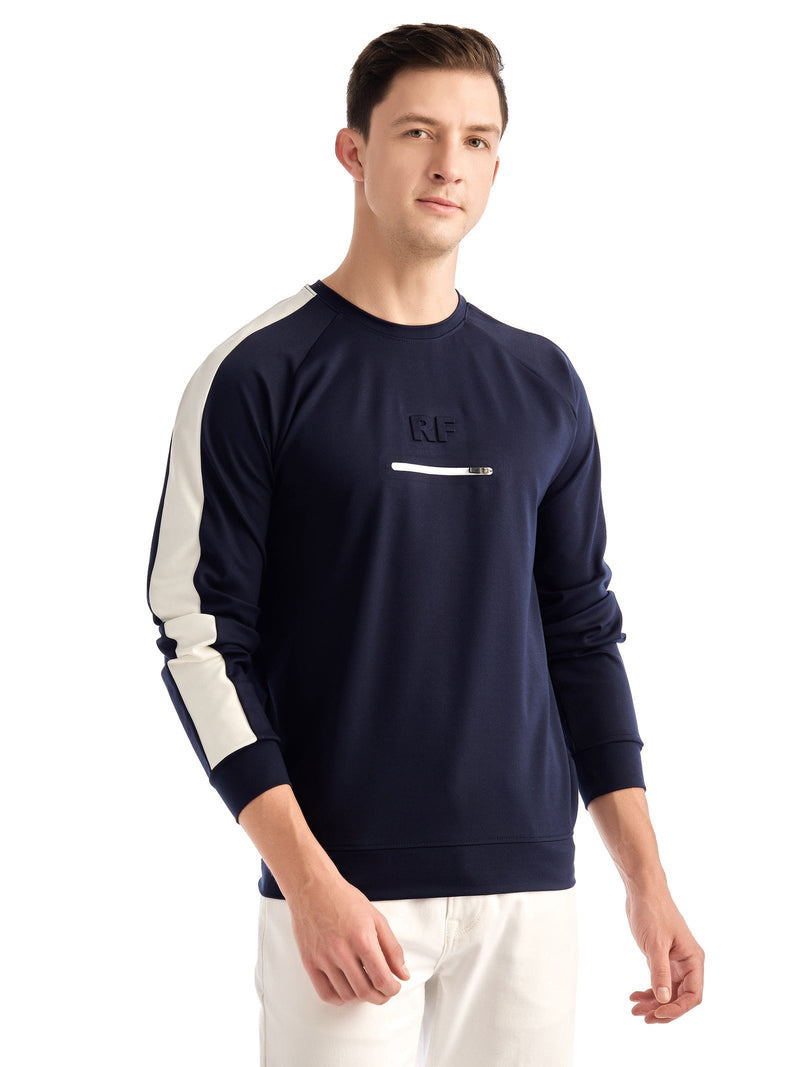 Navy Printed Sweatshirt