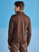 Olive Zipped 4-Way Stretch Sweatshirt
