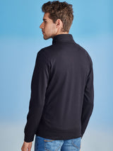 Black Zipped 4-Way Stretch Sweatshirt