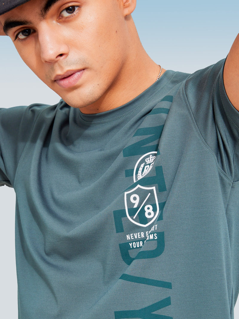 Green Printed Stretch T-Shirt