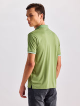 Green Chest Print Polo T-Shirt