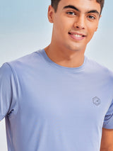 Blue Solid Stretch T-Shirt