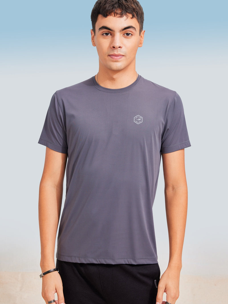 Grey Plain Stretch T-Shirt