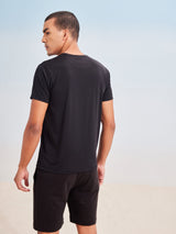 Black Solid Stretch T-Shirt