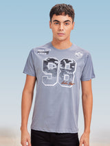 Grey Chest Print T-Shirt