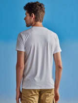 White Chest Print Stretch Urban T-Shirt