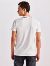 White Printed Straight T-Shirt