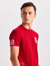 Red Chest Print Urban T-Shirt