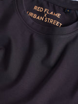 Black Chest Print Stretch Urban T-Shirt